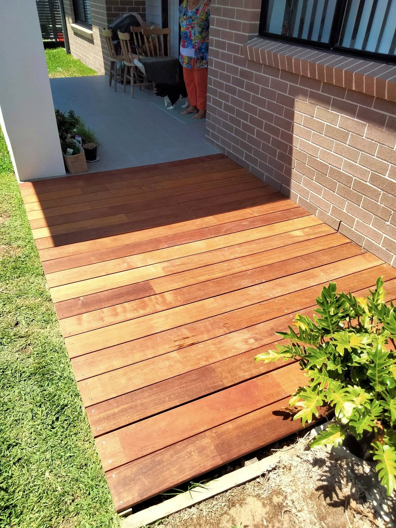 Front entry after timber deck work