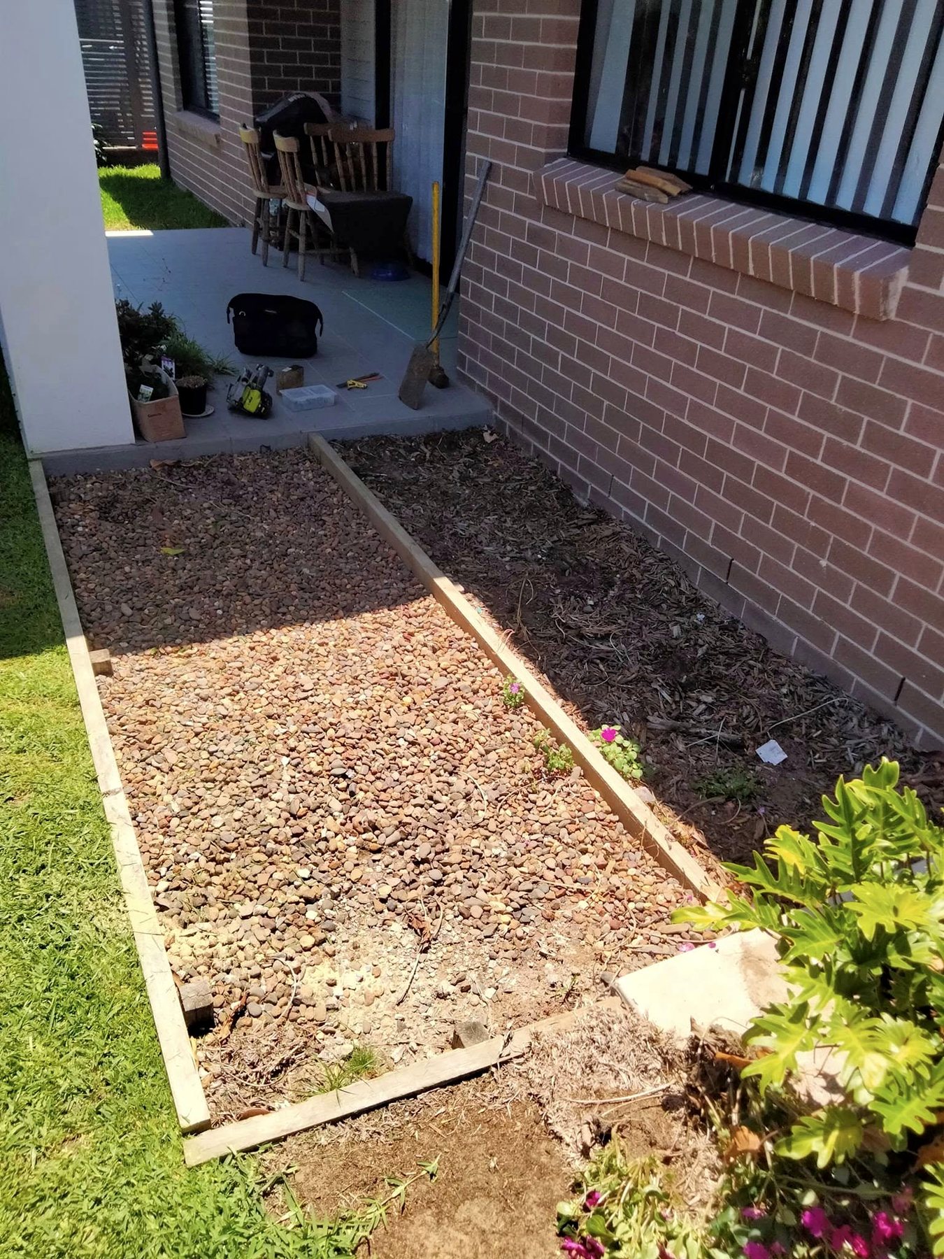 Front entry before timber deck work